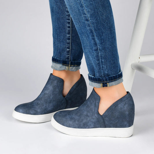 JOURNEE COLLECTION Womens shoes 36.5 / Blue JOURNEE COLLECTION - Cardi Wedge Sneaker