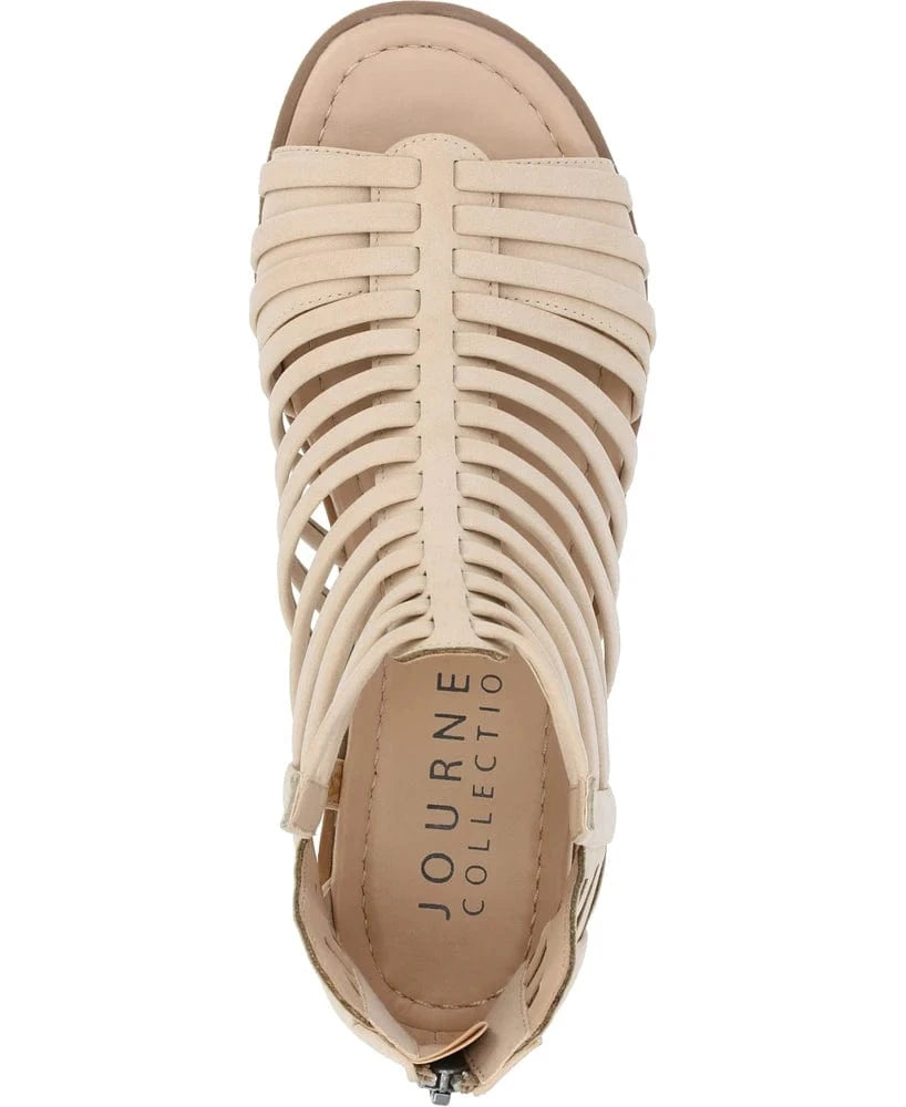JOURNEE COLLECTION Womens Shoes JOURNEE COLLECTION - Delilah Gladiator Sliver Wedge Sandals