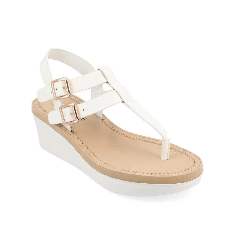 JOURNEE COLLECTION Womens Shoes JOURNEE COLLECTION - Double buckle wedge sandals