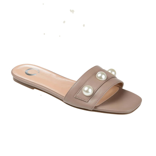 JOURNEE COLLECTION Womens Shoes 40 / Beige JOURNEE COLLECTION -  Leonie Slide Flat Slipper