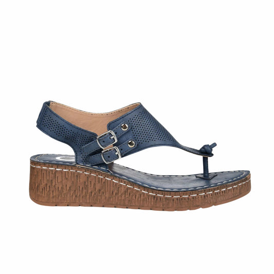 JOURNEE COLLECTION Womens Shoes 38.5 / Blue JOURNEE COLLECTION - Mckell Wedge Sandals