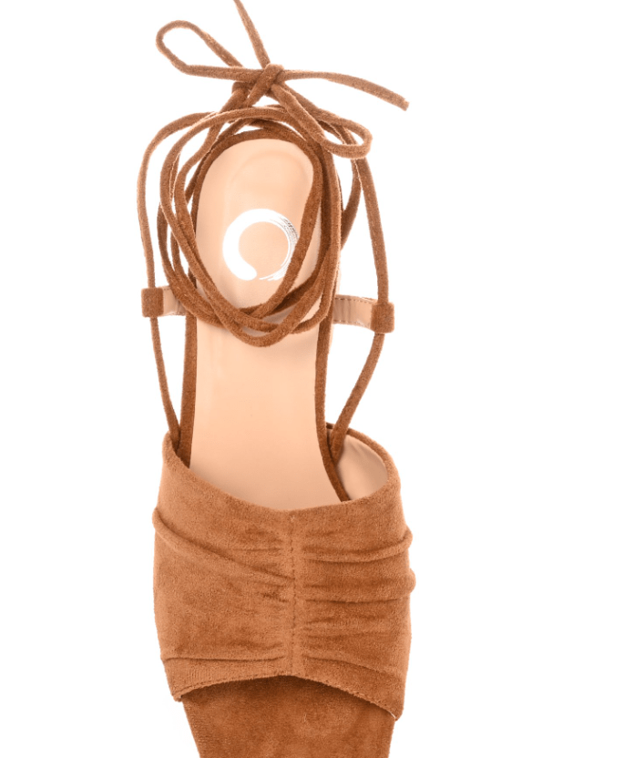 JOURNEE COLLECTION Womens Shoes 38.5 / Brown JOURNEE COLLECTION - Open Square Toe Block Heel Dress Sandals
