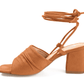 JOURNEE COLLECTION Womens Shoes 38.5 / Brown JOURNEE COLLECTION - Open Square Toe Block Heel Dress Sandals