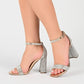 JOURNEE COLLECTION Womens Shoes 40 / Silver JOURNEE COLLECTION - Open Toe High Block Heel Pumps