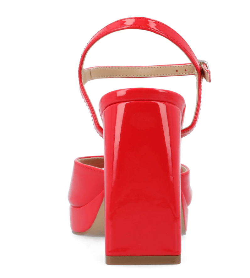 JOURNEE COLLECTION Womens Shoes 37.5 / Red JOURNEE COLLECTION - Vegan Leather Ankle Strap Platform Dress Sandals