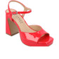 JOURNEE COLLECTION Womens Shoes 37.5 / Red JOURNEE COLLECTION - Vegan Leather Ankle Strap Platform Dress Sandals