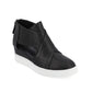 JOURNEE COLLECTION Womens Shoes 38.5 / Black JOURNEE COLLECTION - Wedge Sneakers In Faux Leather