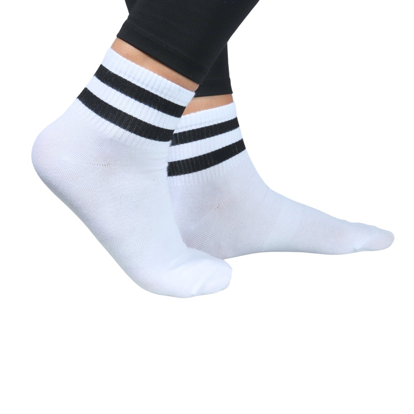 JUAN RAUL Socks 40-45 / White JUAN RAUL - Striped High Cut Socks