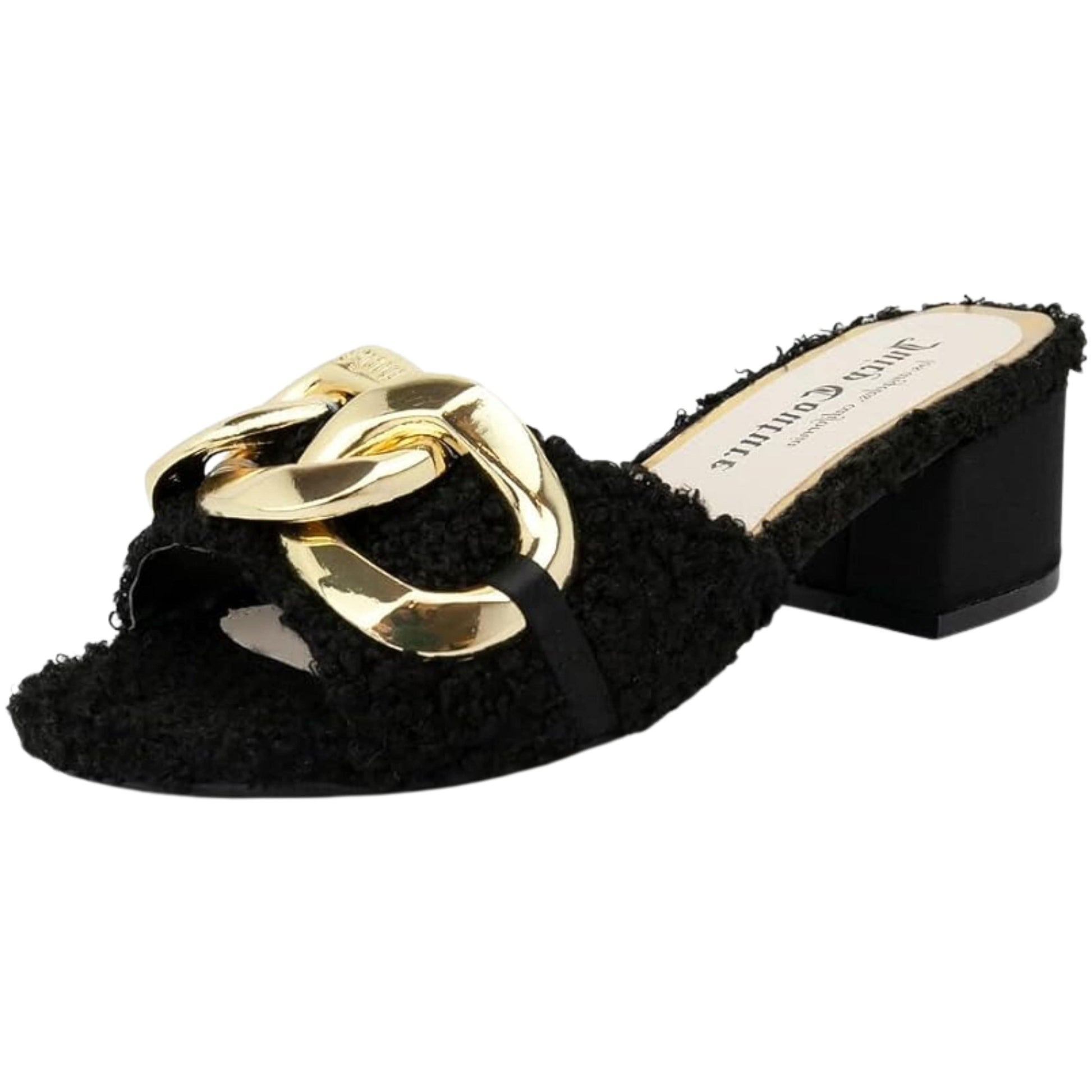 JUICY COUTURE Womens Shoes 45 / Black JUICY COUTURE - Zumi Faux Fur Heeled Sandals