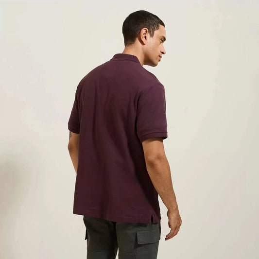 JULES Mens Tops S / Burgundy JULES - Cotton button up t-shirt