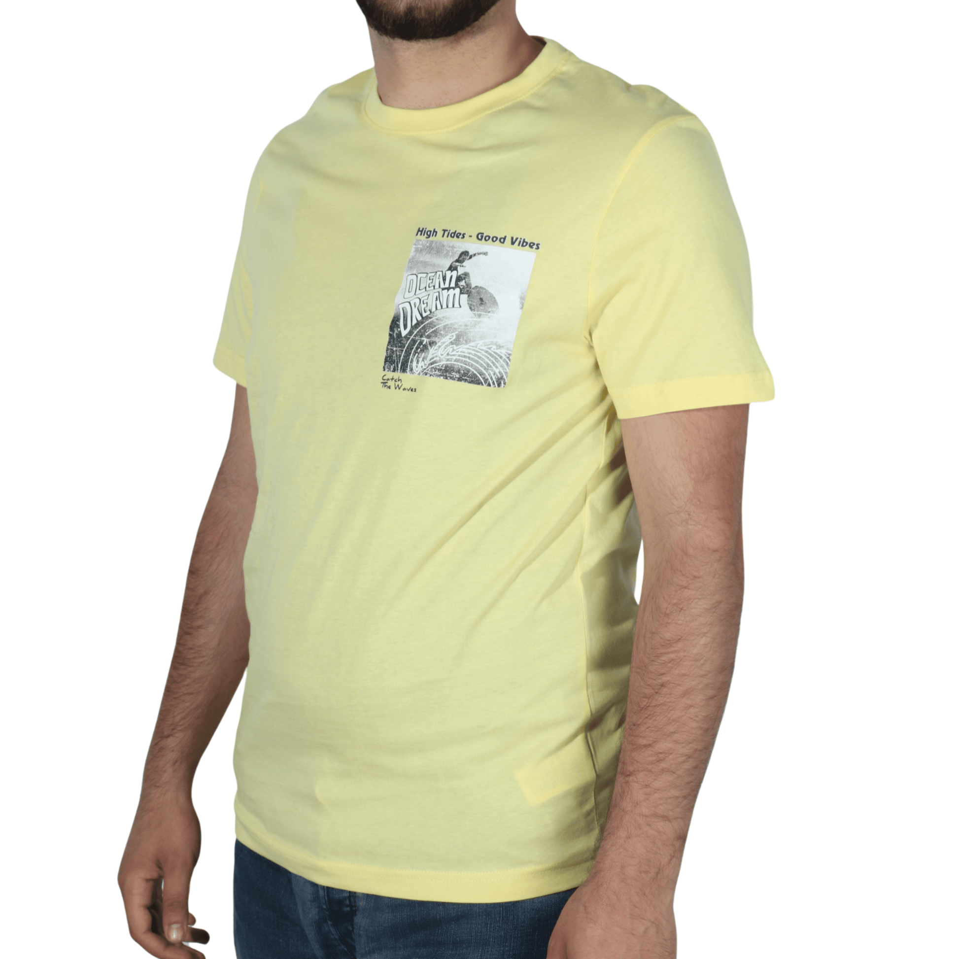 JULES Mens Tops L / Yellow JULES - Graphic print cotton t-shirt