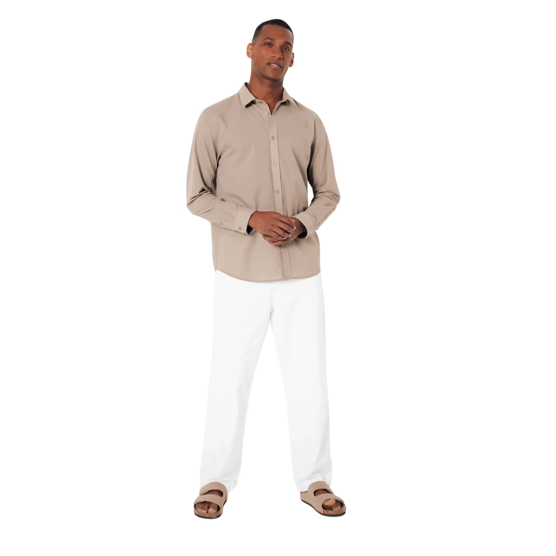 JULES Mens Tops S / Beige JULES - Long Sleeves Shirt
