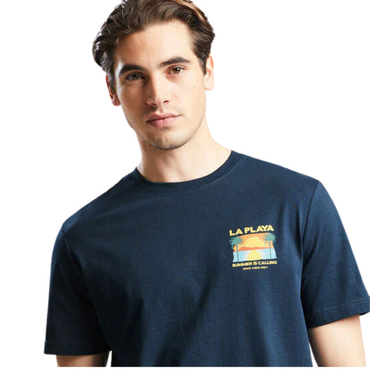 JULES Mens Tops S / Navy JULES - Printed Back T-Shirt