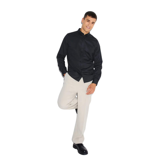 JULES Mens Tops M / Black JULES - Satin Cotton Shirt