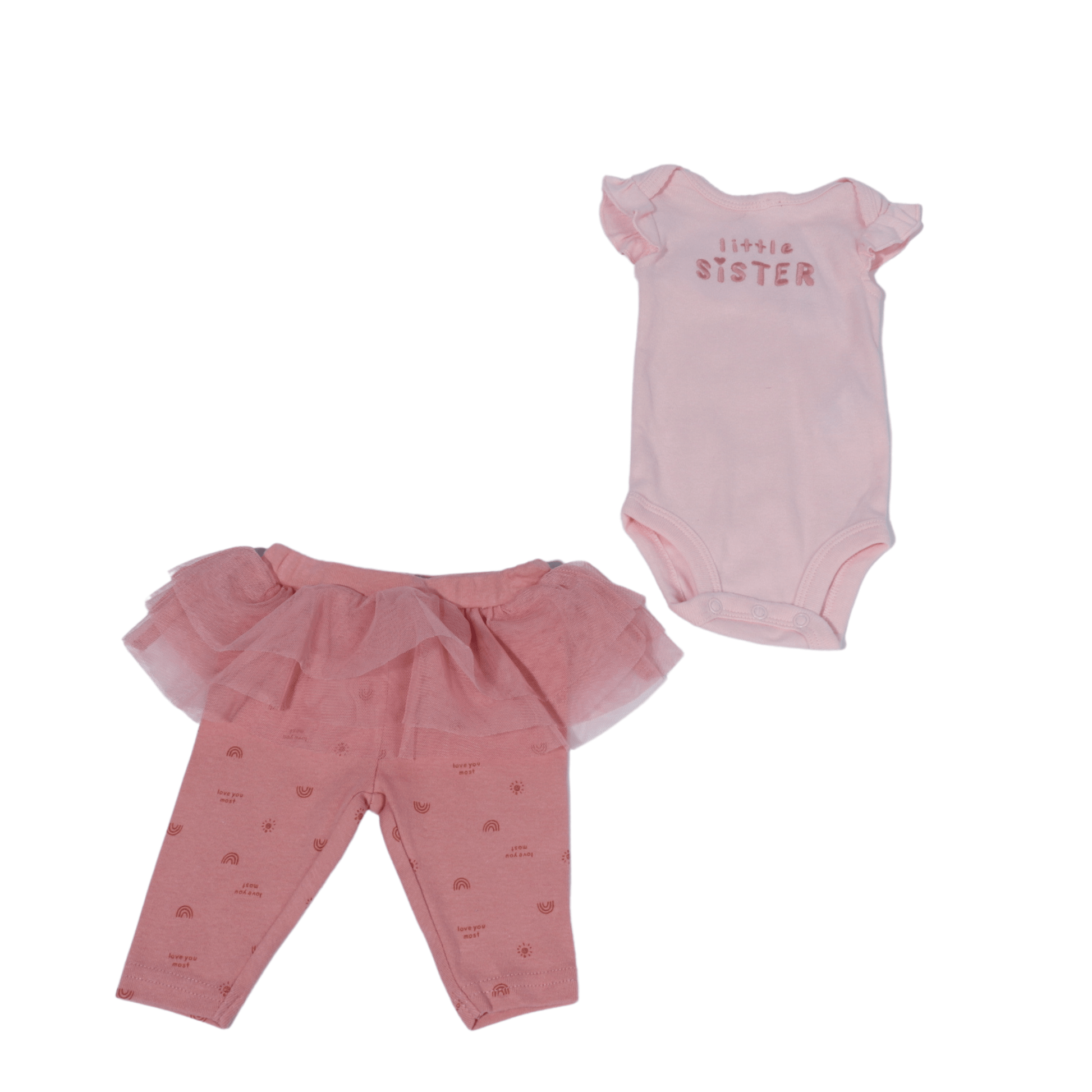 JUST ONE YOU Baby Girl New Born / Multi-Color JUST ONE YOU - Little sister overall pants set