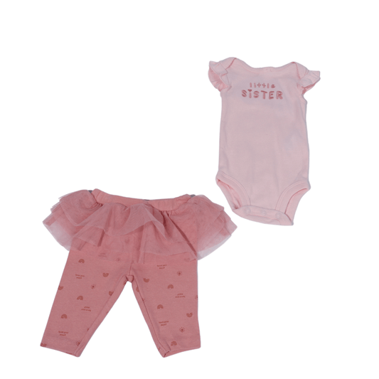 JUST ONE YOU Baby Girl New Born / Multi-Color JUST ONE YOU - Little sister overall pants set