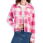 JUST POLLY Womens Tops S / Pink JUST POLLY - Plaid Chest-Pocket Shirt