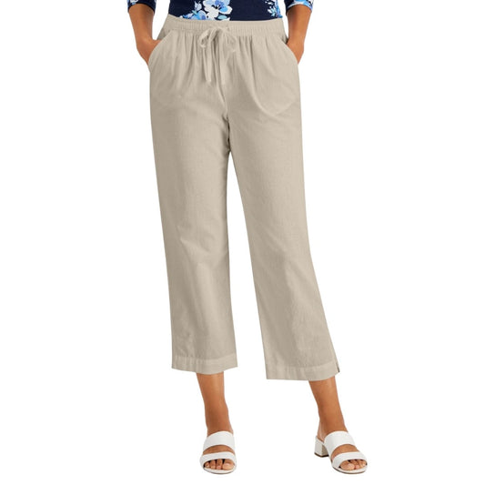 KAREN SCOTT Womens Bottoms S / Beige KAREN SCOTT - Daphne Drawstring Pants