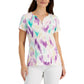 KAREN SCOTT Womens Tops S / Multi-Color KAREN SCOTT -  Washed Ikat Henley Top