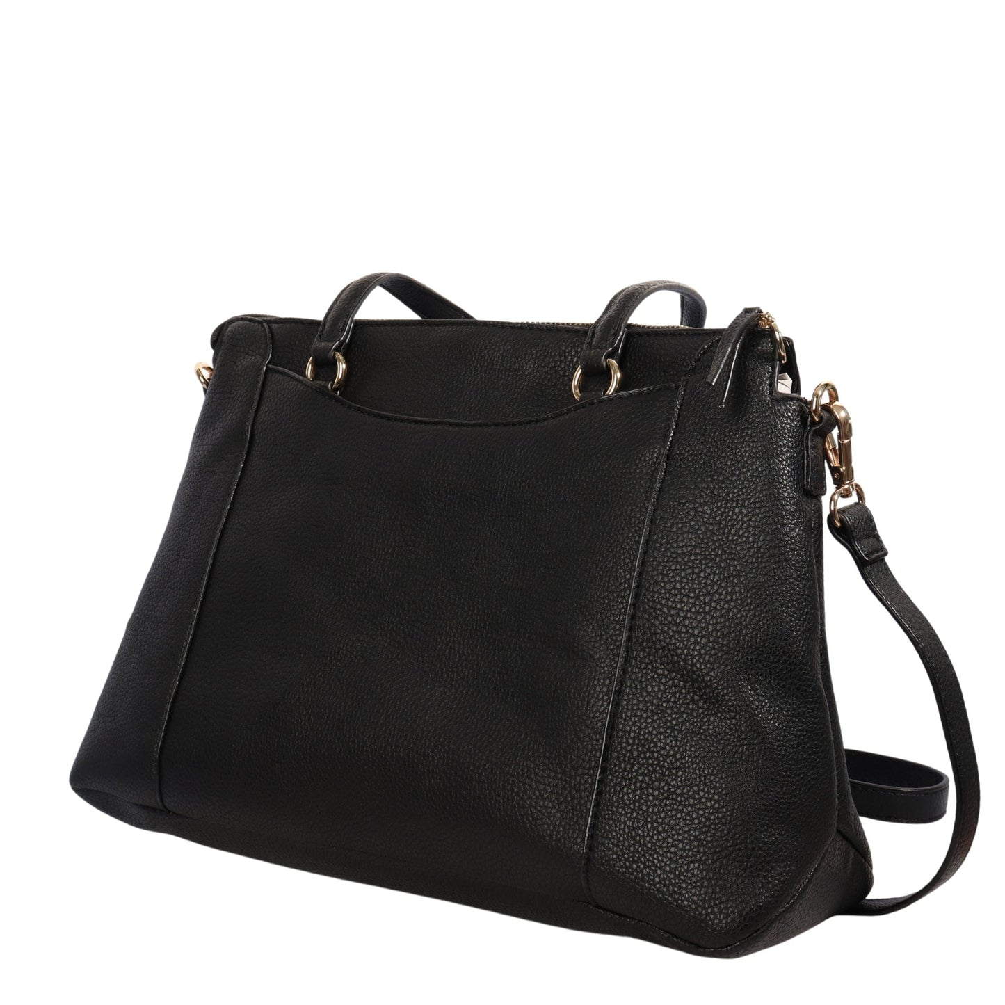 KELLY & KATIE Women Bags Black KELLY & KATIE - Women's Faux Leather Viana Satchel with Mini Goldtone Studs