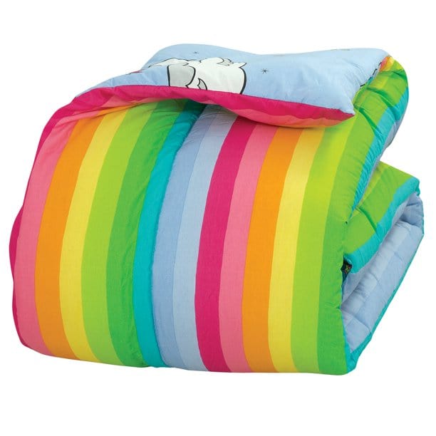 KIDZ MIX Comforter/Quilt/Duvet Twin / Multi-Color KIDZ MIX - Rainbow Unicorn Bed-in-a-Bag Set