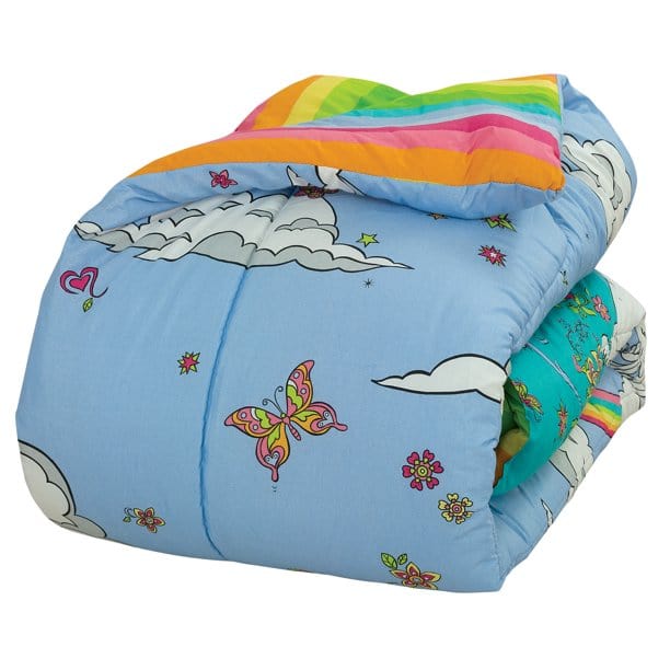 KIDZ MIX Comforter/Quilt/Duvet Twin / Multi-Color KIDZ MIX - Rainbow Unicorn Bed-in-a-Bag Set