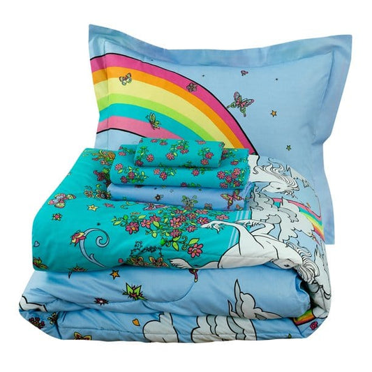 KIDZ MIX Comforter/Quilt/Duvet Twin / Multi-Color KIDZ MIX - Rainbow Unicorn Bed-in-a-Bag Set