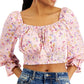 KINGSTON GREY Womens Tops M / Multi-Color KINGSTON GREY - Floral-Print Peasant Blouse