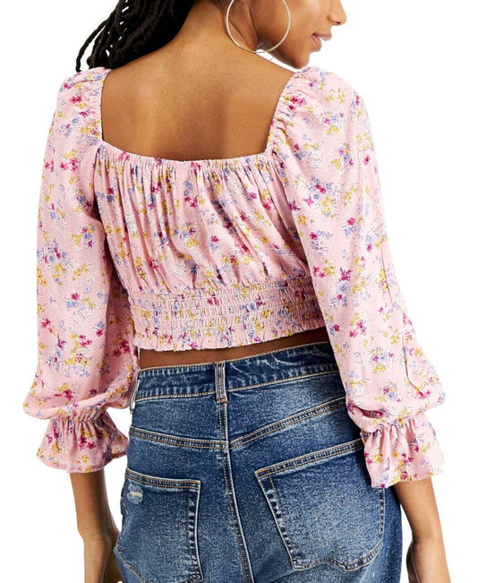 KINGSTON GREY Womens Tops M / Multi-Color KINGSTON GREY - Floral-Print Peasant Blouse