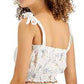 KINGSTON GREY Womens Tops XS / White KINGSTON GREY - Printed Eyelet Cotton Top
