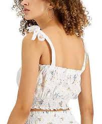 KINGSTON GREY Womens Tops XS / White KINGSTON GREY - Printed Eyelet Cotton Top