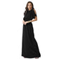 KOH KOH Womens Dress XXXL / Black KOH KOH -  A Line Split Sleeve Maxi Dress