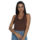 KOOL Womens Tops S / Brown KOOL - Round Strap Tank Top