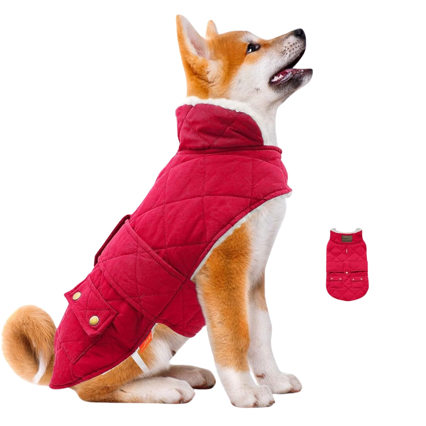 KYEESE WEAR Pet Accessories L / Red KYEESE WEAR - Coats Warm Dog Jacket Winter Windproof Padded Sherpa