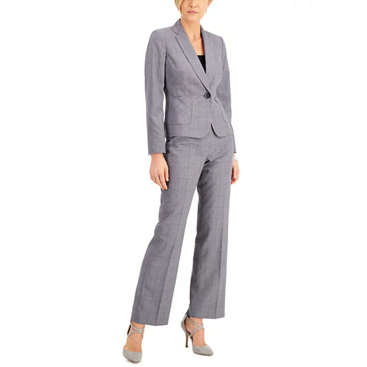 LE SUIT Womens Jackets Petite L / Grey LE SUIT - Collar Neck Blazer