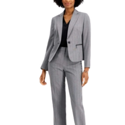 LE SUIT Womens Jackets Petite L / Grey LE SUIT -  Zippered-Pocket Blazer