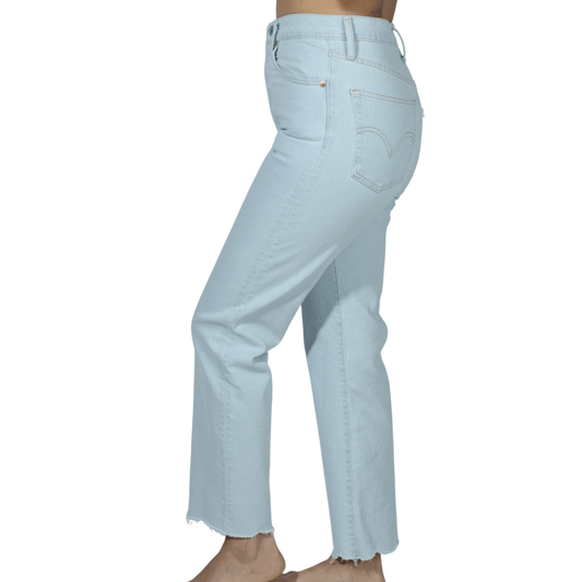 LEVI'S Womens Bottoms LEVI'S - Distressed hem solid denim
