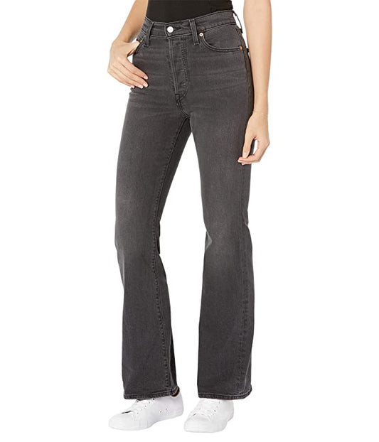 LEVI'S Womens Bottoms XS / Black / 26 LEVI'S - Highest High Rise Straight-Leg Ribcage Boot Denim