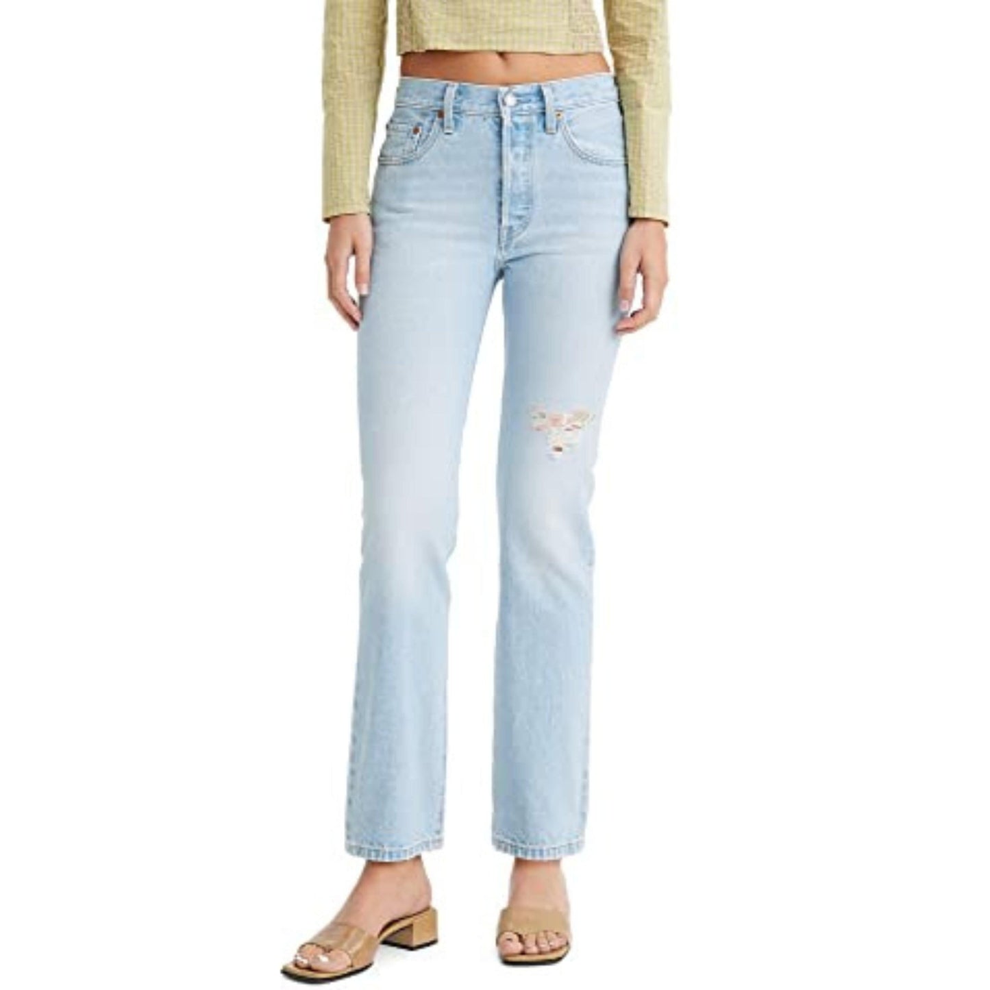 LEVI'S Womens Bottoms S / Blue / 28 LEVI'S - Light Indigo Distressed Floral Patch Denim