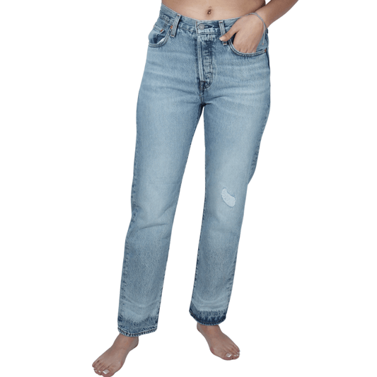 LEVI'S Womens Bottoms 27W x 30L / Blue LEVI'S - Med Rise Sold Color Denim
