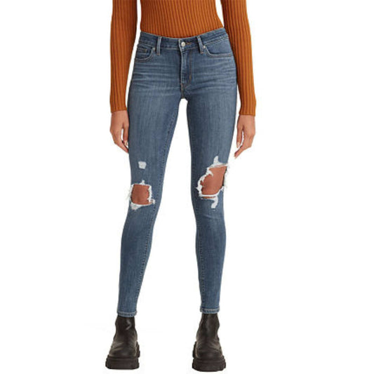 LEVI'S Womens Bottoms XL / Blue / 34 LEVI'S - Mid Rise Skinny Jeans