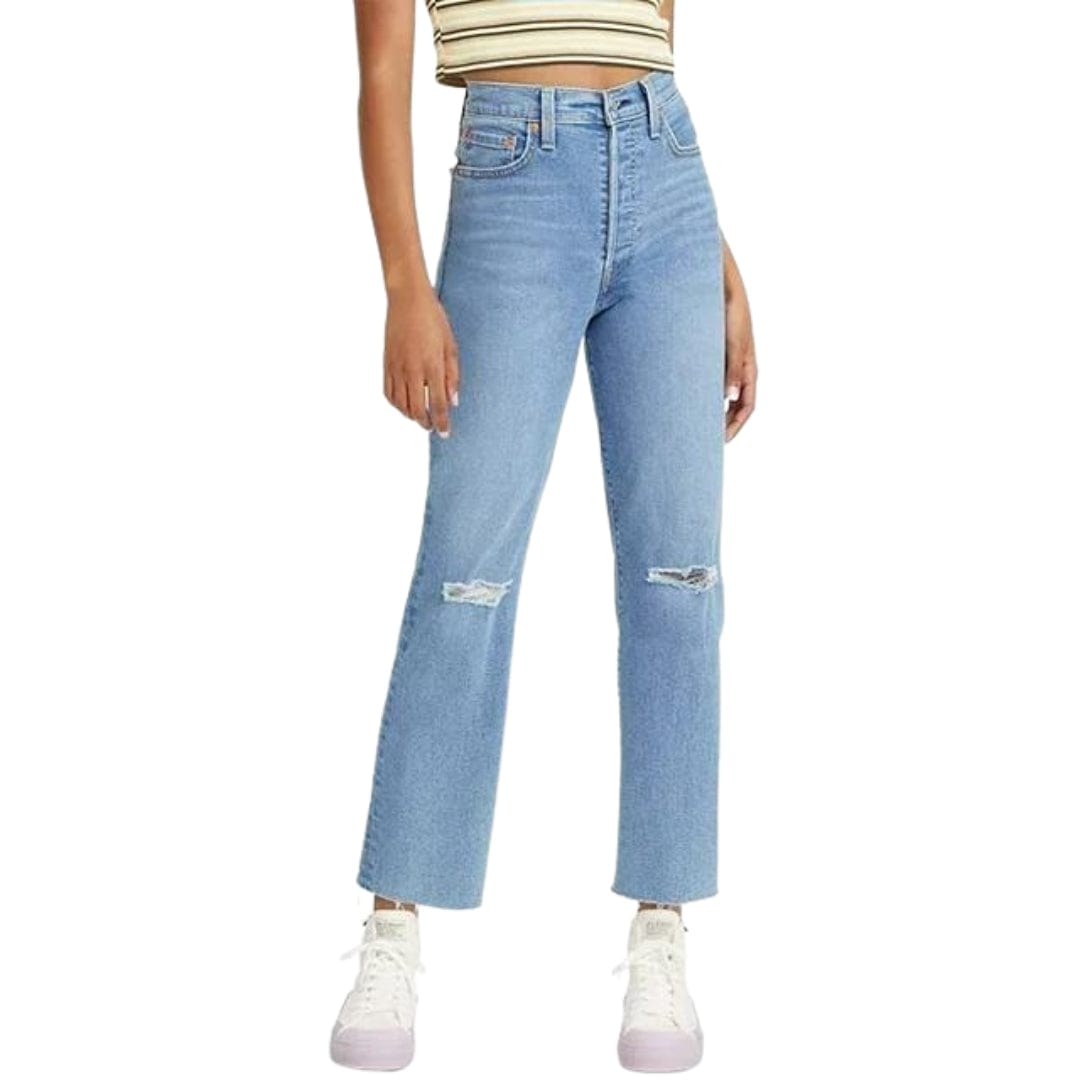 LEVI'S Womens Bottoms XS / Blue LEVI'S - Ribcage Straight Ankle Jeans