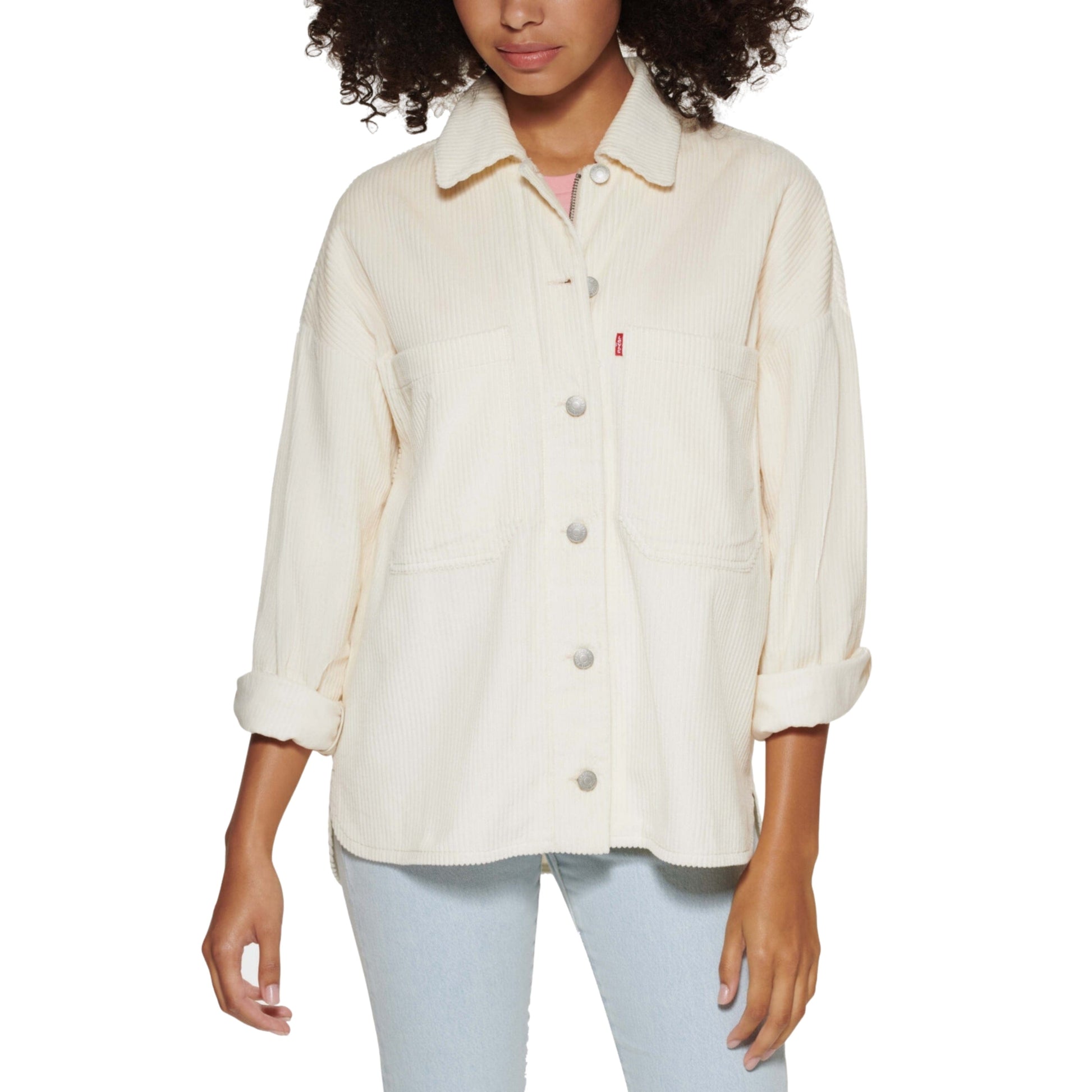 LEVI'S Womens Jackets LEVI'S - Zip-Front Lined Oversized Jacket