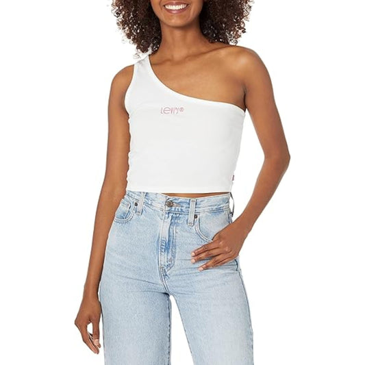 LEVI'S Womens Tops XS / White LEVI'S - One Shoulder Logo top