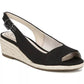 LIFESTRIDE Womens Shoes 40 / Black LIFESTRIDE - Socialite Peep Toe Slingback Espadrille Wedge Sandals