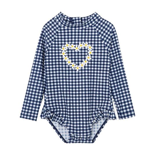 LITTLE ME Baby Girl 2 Years / Multi-Color LITTLE ME - Baby - Daisy Gingham Rash Guard Suit