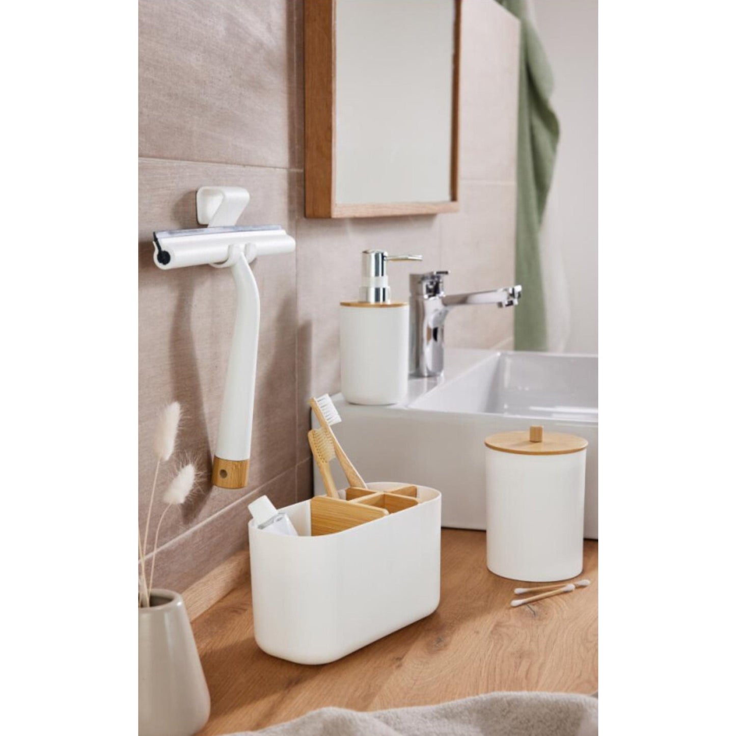 LIVARNO Bath Accessories White LIVARNO - Bathroom bamboo organiser