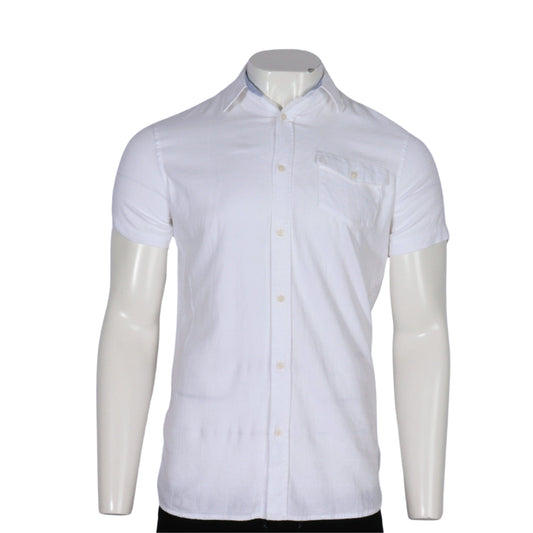 LIVERGY Mens Tops S / White LIVERGY - Button up cotton shirt