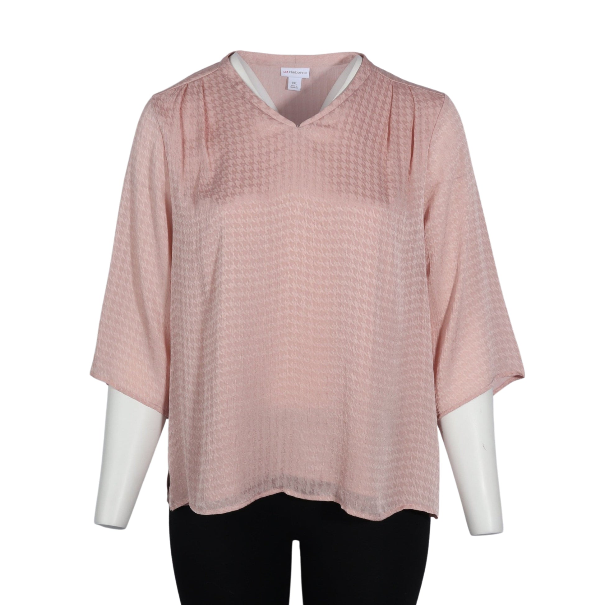 LIZ CLAIBORNE Womens Tops XXL / Pink LIZ CLAIBORNE - 3/4 Sleeve Blouse