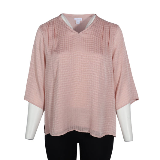 LIZ CLAIBORNE Womens Tops XXL / Pink LIZ CLAIBORNE - 3/4 Sleeve Blouse